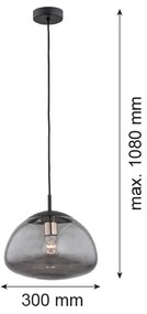 Argon 4334 - Lampadario a sospensione con filo TRINI 1xE27/15W/230V nero