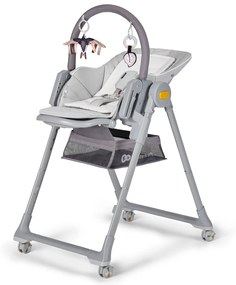 Sdraietta e Seggiolone da Pappa Trasformabile 2 in 1 Kinderkraft LASTREE-Grigio