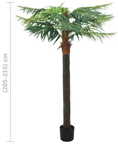 Palma di Phoenix Artificiale con Vaso 215 cm Verde