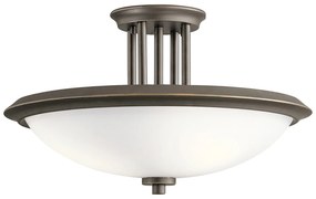 Lampadario Contemporaneo Dreyfus Acciaio Bronzo Antico Vetro 3 Luci E27