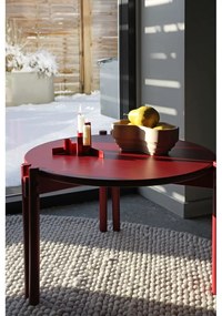 Tavolino rotondo rosso in legno di pino ø 80 cm Sticks - Karup Design