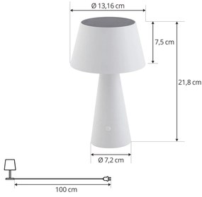 Lindby Lirinor Lampada LED da tavolo, bianco, 4.000K