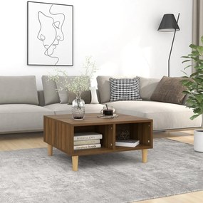 Tavolino Da Salotto Rovere Marrone 60x60x30 Cm İn Truciolato /