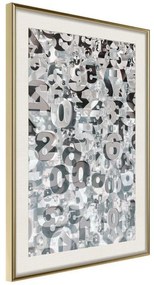 Poster  Digits  Cornice Quadri Cornice d'oro con passe-partout, Larghezza x Altezza Home decor 20x30