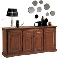 Madia credenza classica 4 porte legno tinta noce 200x47x96 - Mobili 2G