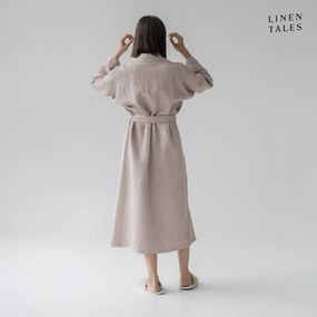 Accappatoio rosa chiaro in misto lino S/M Powder – Linen Tales