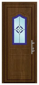 Portoncino d'ingresso 30012 L 80 x H 210 cm in PVC noce, apertura spingere a sinistra, falso telaio non incluso