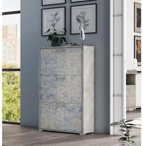 Scarpiera 3 ante doppia profondità L 67 x H 112 x P 28 cm 18 paia, grigio