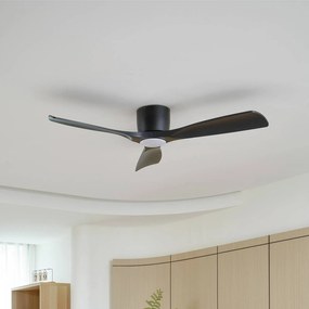 Lucande Smart LED ventilatore da soffitto Moneno, nero, DC, Tuya