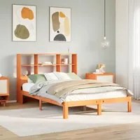 Letto Libreria senza Materasso Marrone Cera 120x200 cm in Pino 3322579