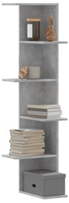 Scaffale Angolare Muro Grigio Cemento 36,5x36,5x140 Cm Legno /