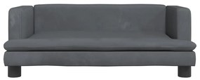 Lettino per cani grigio scuro 80x45x30 cm in velluto