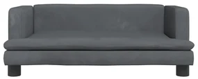 Lettino per cani grigio scuro 80x45x30 cm in velluto