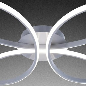 Plafoniera LED Farfalla argento IP20 cct da bianco caldo a bianco freddo con regolazione di temperatura, 2180 lumen NOVECENTO
