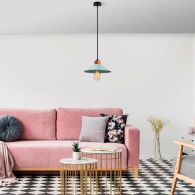 Lampadario blu con paralume in metallo ø 24 cm Gece – Opviq lights