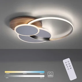 Plafoniera LED moderno PALMA, marrone Ø  cm, 2250 lumen PAUL NEUHAUS