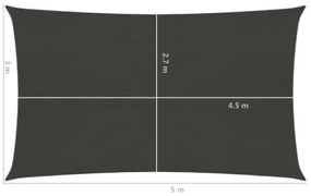 Vela Parasole 160 g/m² Antracite 3x5 m in HDPE