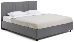 Letto matrimoniale imbottito grigio con contenitore con rete inclusa 180x200 cm Myra Slim Line – Bonami Selection