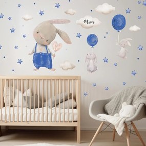 Adesivi ad acquerelloi - Coniglietti con palloncini | Inspio