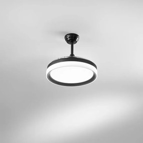 Ventilatore da soffitto Led Albatros nero, Ø 106 cm, CCT, dimmerabile, INTEC IP20