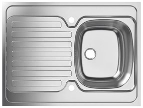 Lavello integrato 1 vasca in inox argento DELINIA Kama L 60 x L 80 cm