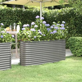 Letto Giardino Acciaio Verniciato A Polvere 152x40x68 Cm Grigio /