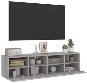 Mobili tv muro 2pz grigio sonoma 60x30x30 cm legno multistrato