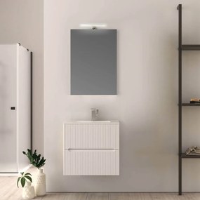 Mobile bagno cannettato 60 cm Bianco Opaco Riga