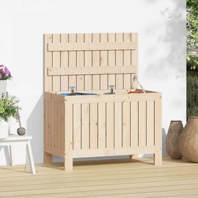 Contenitore Da Giardino 76x42,5x54 Cm İn Legno Massello Di Pino /