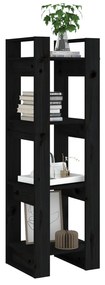 Libreria/Divisorio Nero 41x35x125 cm in Legno Massello di Pino