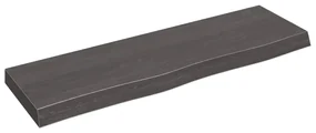 Ripiano muro grigio scuro 100x30x6 cm massello rovere trattato