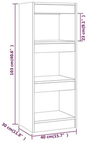 Libreria/Divisorio Bianco 40x30x103 cm in Truciolato