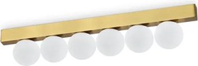 Binomio lampada da soffitto led 3000k 18w  1350 lm 6 sfere ottone
