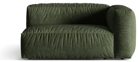 Parte divano componibile verde (con penisola a destra) con rivestimento in velluto Martina – Micadoni