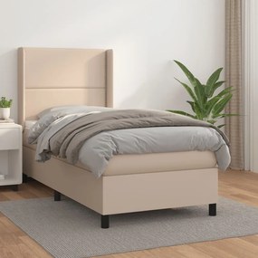 Giroletto A Molle Con Materasso Cappuccino 90x200 Cm Similpelle /