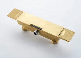Sistema doccia esterno ELITE EDITION BSE1419 con getti massaggianti e cascata, disponibile in più finiture tra cui oro spazzolato e — Oro spazzolato