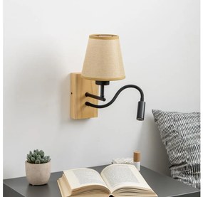 Brilagi - Applique a LED NUBILA WOOD 1xE27/25W/230V +LED/3W quercia/marrone chiaro