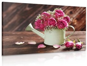 Stampa su tela – Rose in annaffiatoio