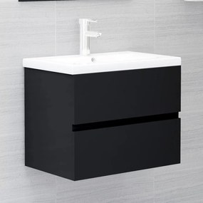 Mobile Con Lavabo Integrato Nero İn Legno Multistrato /