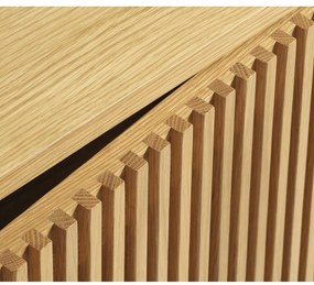 Cassettiera bassa effetto rovere colore naturale 143x70 cm Tiber - Unique Furniture