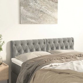 Testiere 2 Pz Grigio Chiaro 72x7x78/88 Cm İn Velluto /
