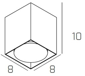 Plafoniera Moderna Cubica Plate Metallo Bianco 1 Luce Gx53 10Cm