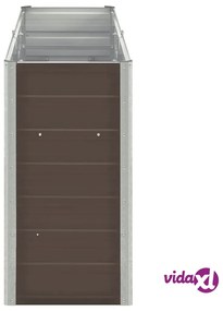 vidaXL Letto Rialzato in Acciaio Zincato 240x40x77 cm Marrone