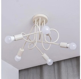 Lampadario a plafone OXFORD 5xE27/15W/230V crema