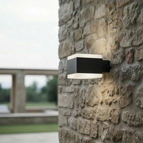 Applique LED 12W Cubica per esterni a Luce Diffusa IP54 Nera Colore Bianco Naturale 4.000K