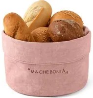 Cestino pane ruggine 20x14x15 cm con scritta in misto cotone