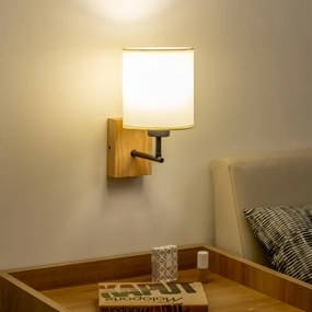 Brilagi - Lampada da parete NUBILA WOOD 1xE27/25W/230V rovere/nero/crema
