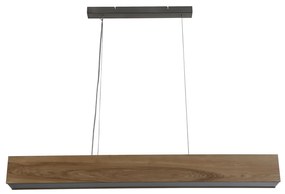 Lampadario Contemporaneo Cenere Acciaio Marrone Legno Argento Led 21W 3000K