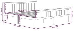 Giroletto Marrone Scuro in Legno Massello di Pino 200x200 cm