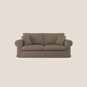 Lady divano classico bicolore in piuma d'oca realizzato con tessuto impermeabile T02 marrone - panna